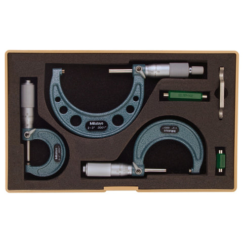 Mechanical Micrometer Set,  0-3 In, .0001 In