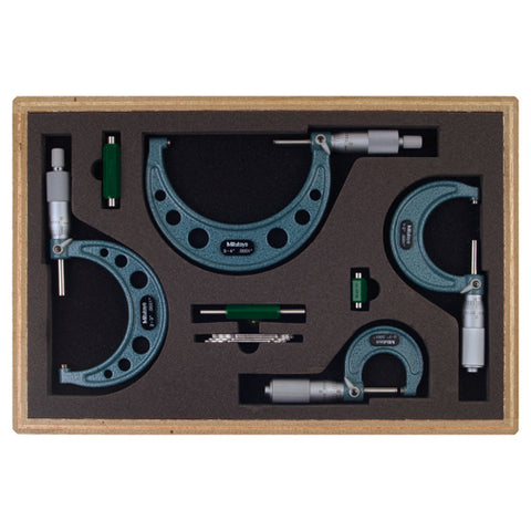 Mechanical Micrometer Set,  0-4 In, .0001 In