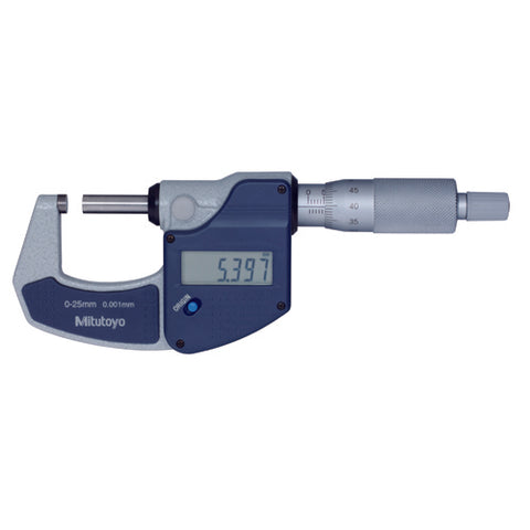 Digimatic Micrometer, Lit, 0-25mm, 0.001mm, NO, RS