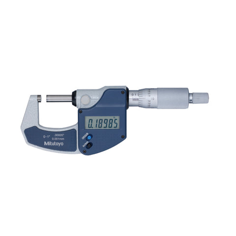 Digimatic Micrometer, Lit, I/M 0-1 In, .00005 In, NO, RS