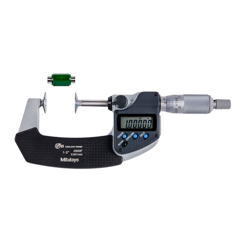 Digimatic Micrometer, Disk, I/M 1-2 In, .00005 In, O, RS
