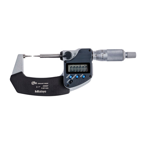 Digimatic Micrometer, Point, I/M 0-1 In, .00005 In, O, RS