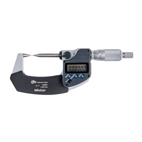 Digimatic Micrometer, Point, I/M 0-1 In, .00005 In, O, RS