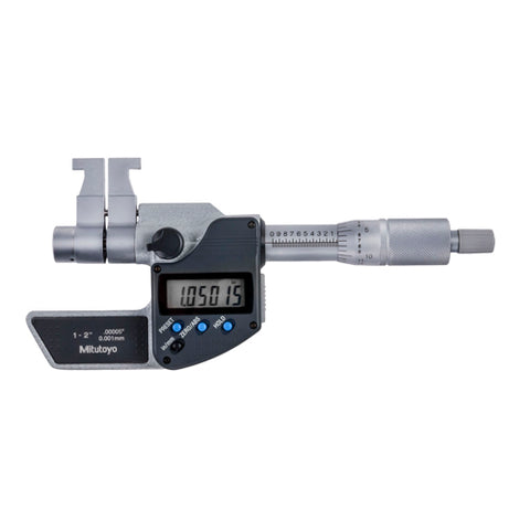 Digimatic Micrometer, Caliper Jaw, I/M 1-2 In,.00005 In, O,RS,C